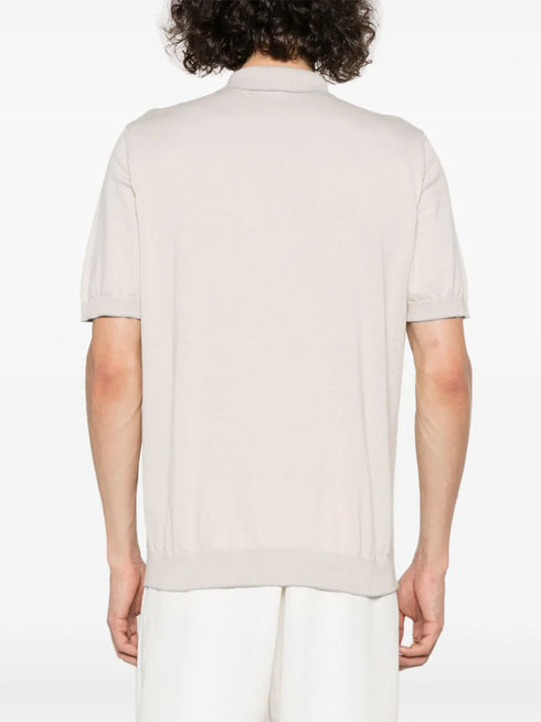 fine-ribbed polo shirt